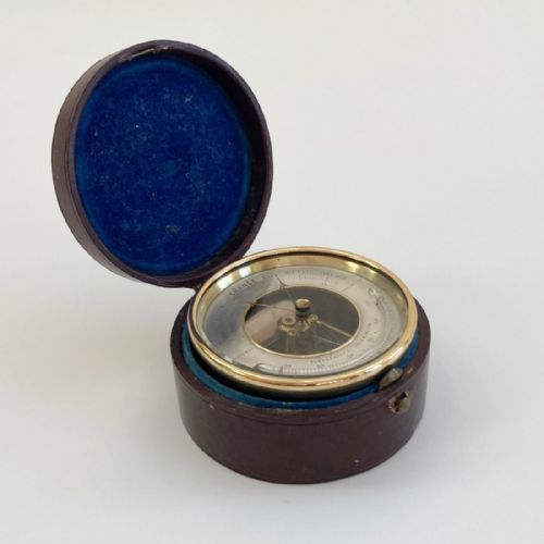 Victorian Miniature Open Dial Aneroid Barometer by Pnhb of Paris