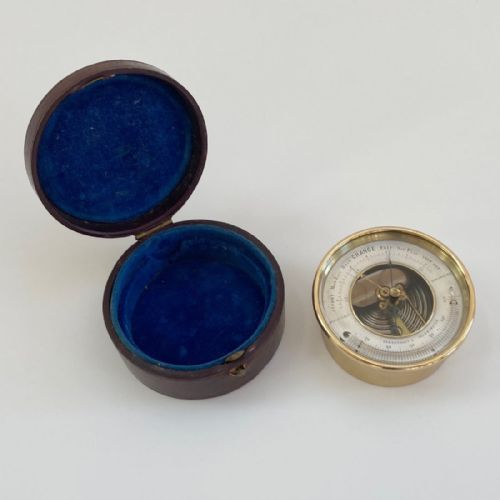 fig 2. Victorian Miniature Open Dial Aneroid Barometer by PNHB of Paris