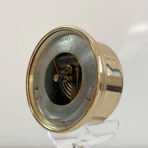 fig 4. Victorian Miniature Open Dial Aneroid Barometer by PNHB of Paris