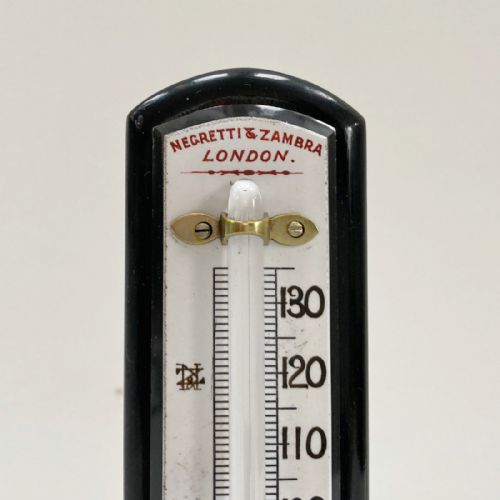 LARGE VICTORIAN DESK THERMOMETER ON SERPENTINE BASE BY NEGRETTI ZAMBRA LONDON - ADDITIONAL PHOTO 5