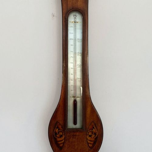 fig 2. Georgian Wheel Barometer with Rare Painted Dial by Volenterio