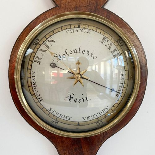 fig 4. Georgian Wheel Barometer with Rare Painted Dial by Volenterio