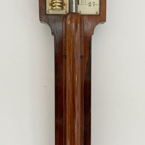 fig 1. Mid Victorian Rosewood Stick Barometer by Negretti & Zambra London