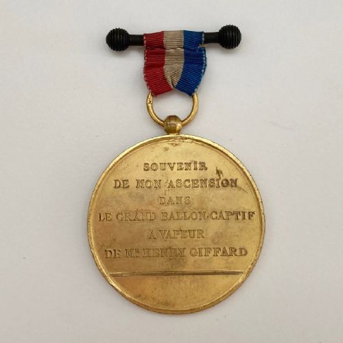fig 1. 1878 Paris Exposition Balloon Ascent Medal - Henri Giffard