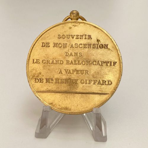 fig 3. 1878 Paris Exposition Balloon Ascent Medal - Henri Giffard