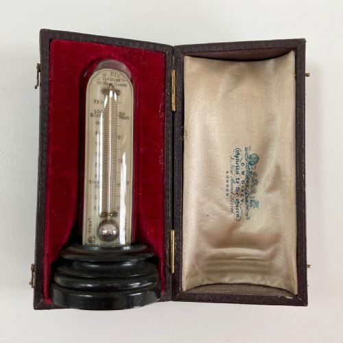 fig 2. Rare Victorian Cased Miniature Desk Thermometer by CW Dixey of Bond Street, London