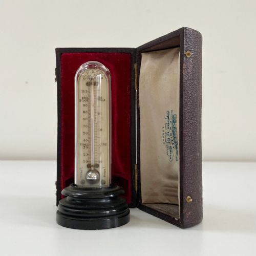 fig 4. Rare Victorian Cased Miniature Desk Thermometer by CW Dixey of Bond Street, London
