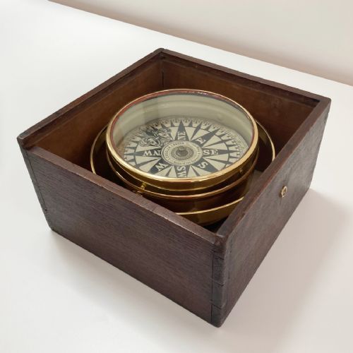 fig 1. Mid-Victorian Cased Marine Compass by Louis Casella of London