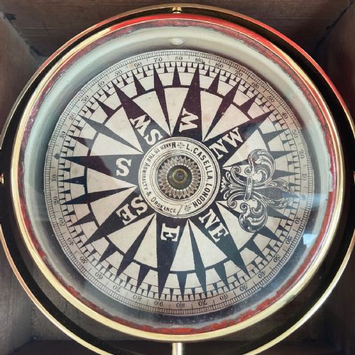 fig 5. Mid-Victorian Cased Marine Compass by Louis Casella of London