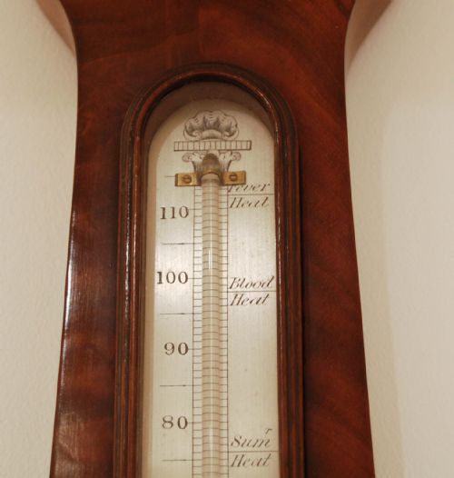 fig 5. Early Victorian Flame Mahogany Wheel Barometer by Thomas Agnew Manchester