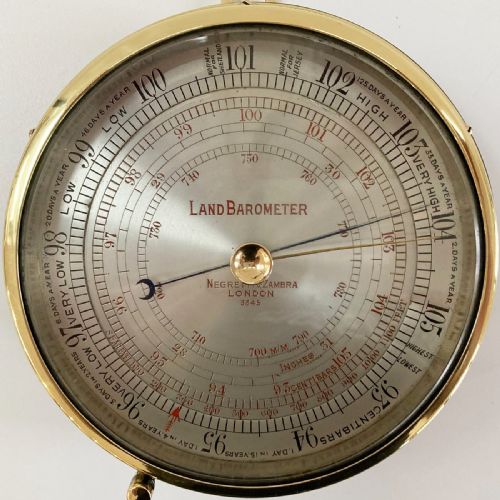 fig 1. Rare Land Aneroid Barometer by Negretti & Zambra, London