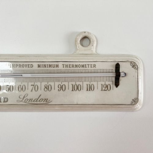 LATE VICTORIAN PORCELAIN MINIMUM THERMOMETER BY DOLLOND LONDON - ADDITIONAL PHOTO 2