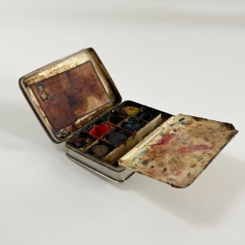 Mid Victorian Miniature Water Colour Paint Box by Aw Faber, Germany