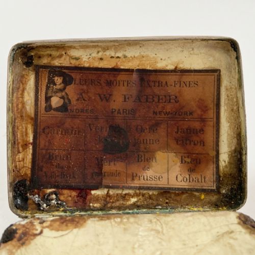 fig 7. Mid Victorian Miniature Water Colour Paint Box by AW Faber, Germany