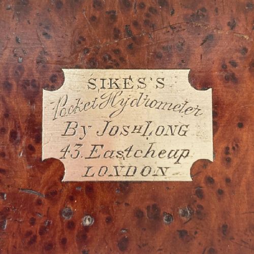 fig 1. Miniature Pocket Sikes Hydrometer by Joseph Long of Eastcheap London