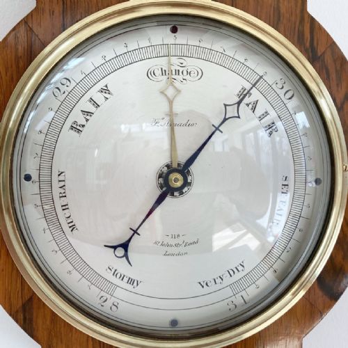 fig 4. William IV Six Inch Dial Rosewood Wheel Barometer by Francis Amadio London