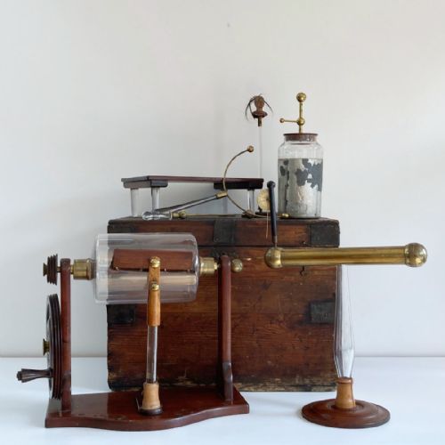 Cased Nairne Pattern Electrostatic Machine with Accessories by George Adams of London