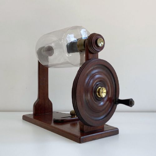 fig 5. Cased Nairne Pattern Electrostatic Machine with Accessories by George Adams of London