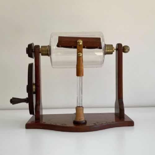 fig 6. Cased Nairne Pattern Electrostatic Machine with Accessories by George Adams of London