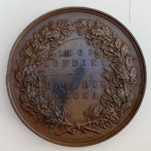 fig 5. 1862 London Exhibition Jurors Medal to Colonel Sir John St George of the Royal Artillery
