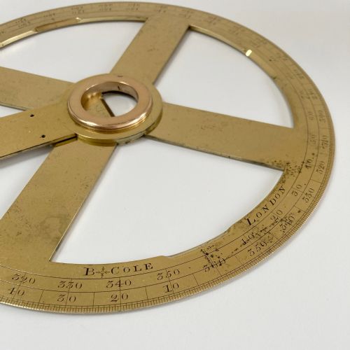 fig 2. Eighteenth Century Circular Protractor by Benjamin Cole of Fleet Street