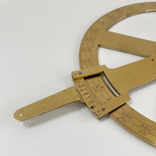 fig 3. Eighteenth Century Circular Protractor by Benjamin Cole of Fleet Street