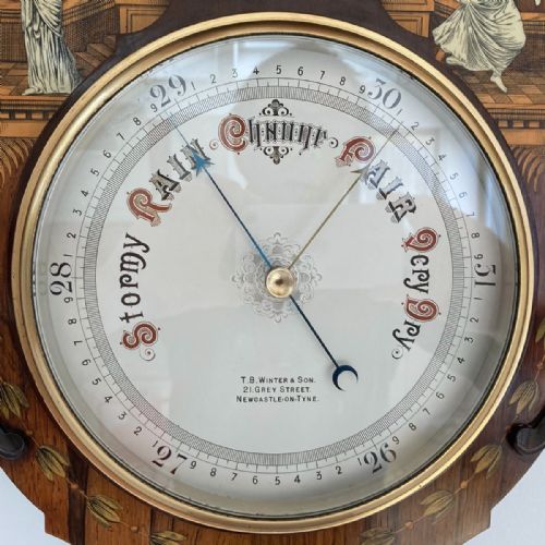 fig 3. Exhibition Quality Aneroid Wheel Barometer by TB Winter & Son of Newcastle