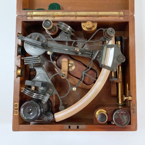 fig 1. Mark I Bell Pattern Sextant with Full Accessories by Heath & Co of London