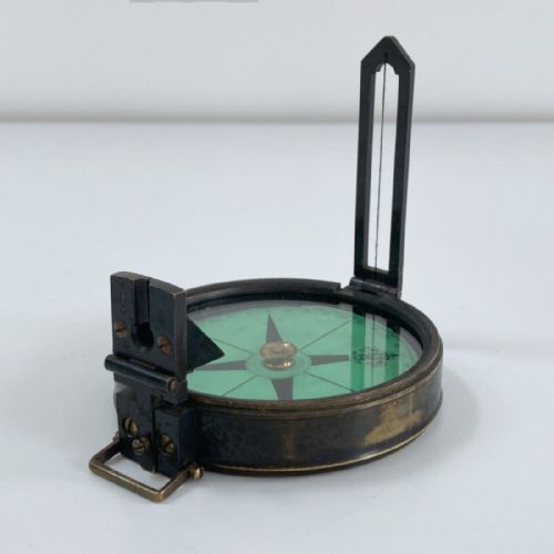 fig 2. Victorian Cased Green Card Prismatic Compass by Francis Barker & Son