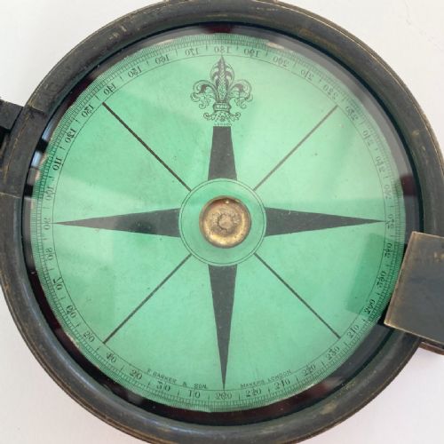 fig 3. Victorian Cased Green Card Prismatic Compass by Francis Barker & Son