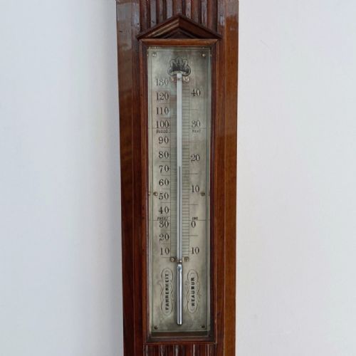 MID VICTORIAN CARVED WALNUT STICK BAROMETER BY NEGRETTI ZAMBRA LONDON - ADDITIONAL PHOTO 4