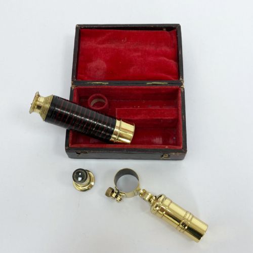 fig 1. Early Victorian Cased Miniature Baleen Telescope by WE & F Newton of Fleet Street