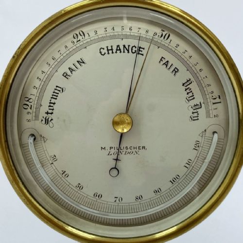 MID VICTORIAN ANEROID BAROMETER BY M PILLISCHER OF BOND STREET LONDON - ADDITIONAL PHOTO 1