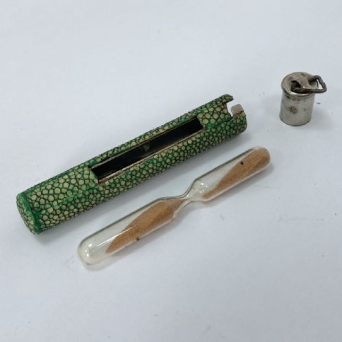 Late Victorian Pocket Sand Timer with Shagreen Case