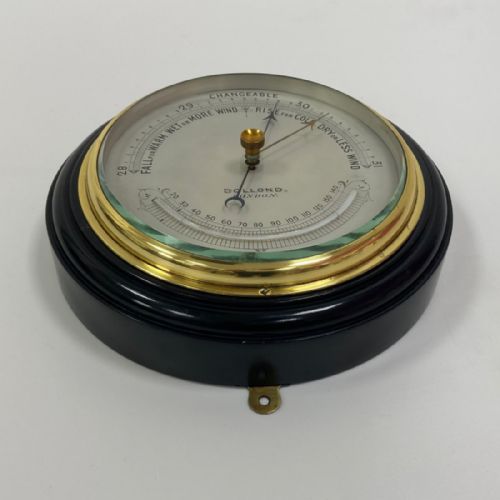 VICTORIAN EBONISED ANEROID WALL BAROMETER BY DOLLOND OF LONDON - ADDITIONAL PHOTO 1