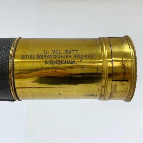 fig 3. Victorian Boer War Period Telescope by Gregory for the Royal Warwickshire Volunteers
