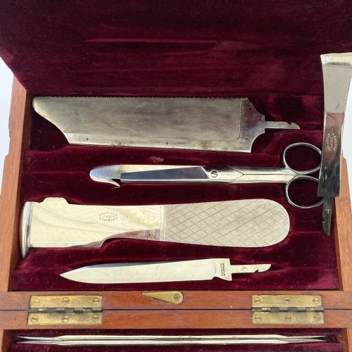 fig 2. Mid Victorian Surgical Post Mortem Instrument Set by S Maw Son & Thompson