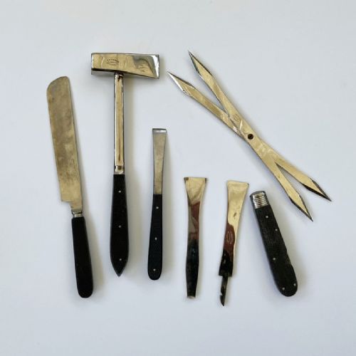 fig 7. Mid Victorian Surgical Post Mortem Instrument Set by S Maw Son & Thompson
