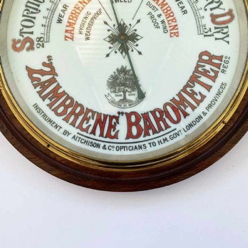 LARGE SHOP DISPLAY ANEROID BAROMETER BY AITCHISON FOR ZAMBRENE WEATHERPROOF CLOTHING - ADDITIONAL PHOTO 3