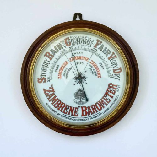 LARGE SHOP DISPLAY ANEROID BAROMETER BY AITCHISON FOR ZAMBRENE WEATHERPROOF CLOTHING - ADDITIONAL PHOTO 4