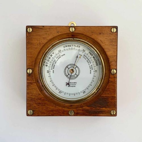 fig 5. Late Victorian Oak Cased The Life-Buoy Aneroid Barometer by Dollond of London