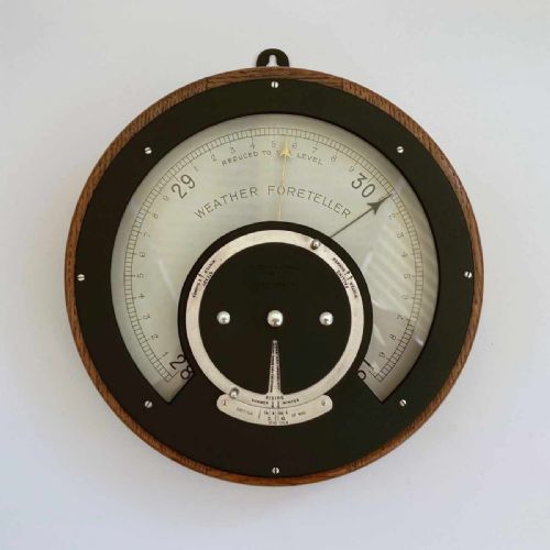 Early Twentieth Century Weather Foreteller Aneroid Barometer by Negretti & Zambra