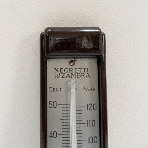 fig 3. Art Deco Brown Bakelite Wall Thermometer by Negretti & Zambra London
