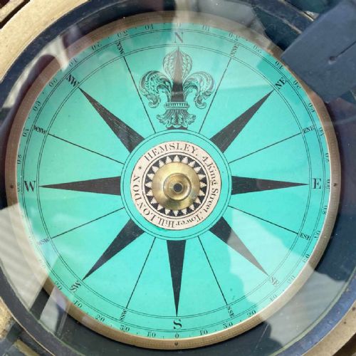 fig 4. William IV Dry Card Marine Sighting Compass by Hemsley of Tower Hill London