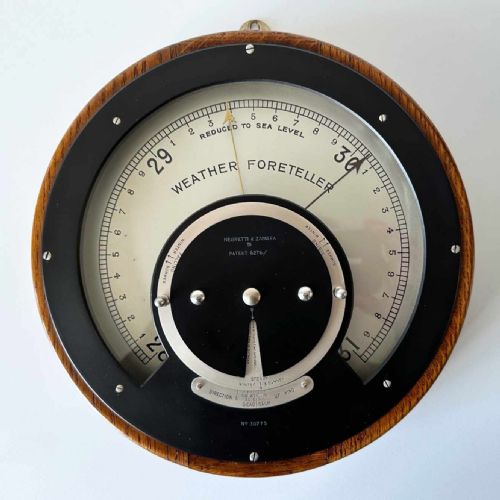 EARY TWENTIETH CENTURY WEATHER FORETELLER ANEROID BROMETER BY NEGRETTI ZAMBRA