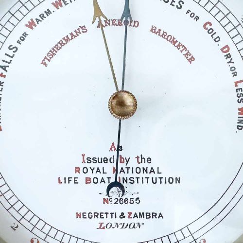 fig 2. Victorian RNLI Fishermans Aneroid Barometer by Negretti & Zambra