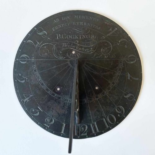 GEORGE III PERIOD BRASS SUNDIAL BY BENJAMIN COCKINGS OF BRIDGEWATER