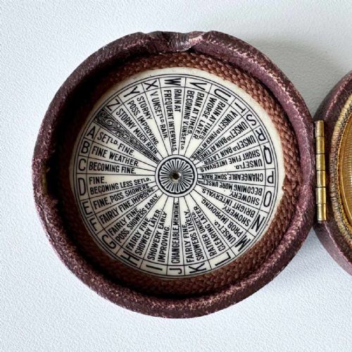 fig 2. Pocket Weather Forecasting Aneroid Barometer in Original Case by Negretti & Zambra
