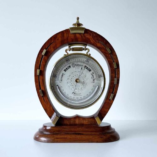 Late Victorian Aneroid Barometer on Stand by Hall & Co of 56 King St, Manchester