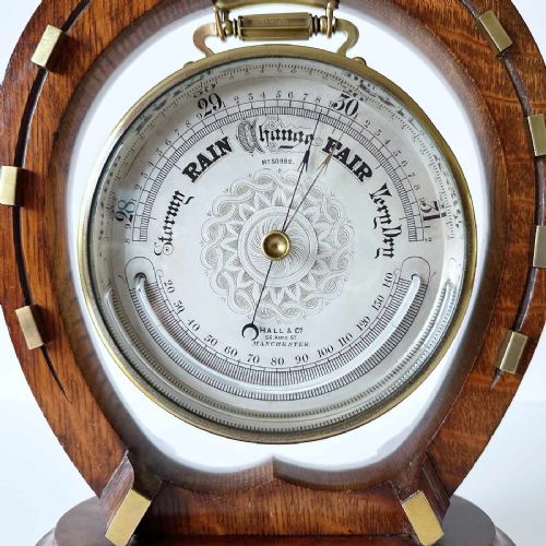 fig 3. Late Victorian Aneroid Barometer on Stand by Hall & Co of 56 King St, Manchester